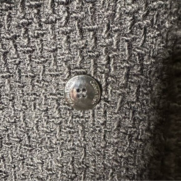 Calvin Klein Wool Knit Pea Coat Belt Warm Pockets Collar size 12p - Picture 2 of 12